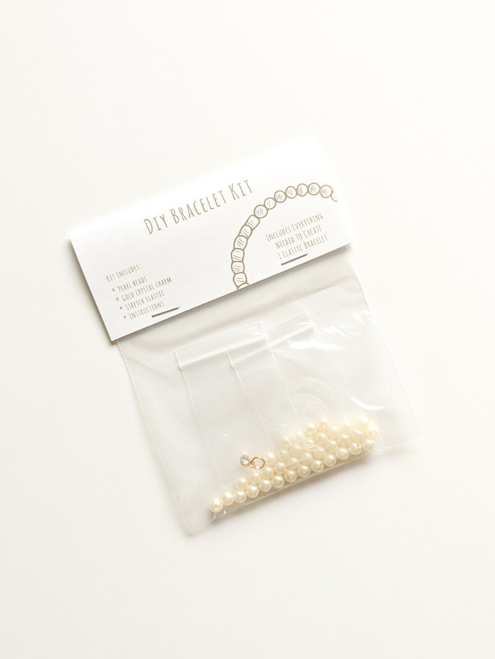 DIY Charm Beaded Bracelet Jewelry Making Kit - Pearl